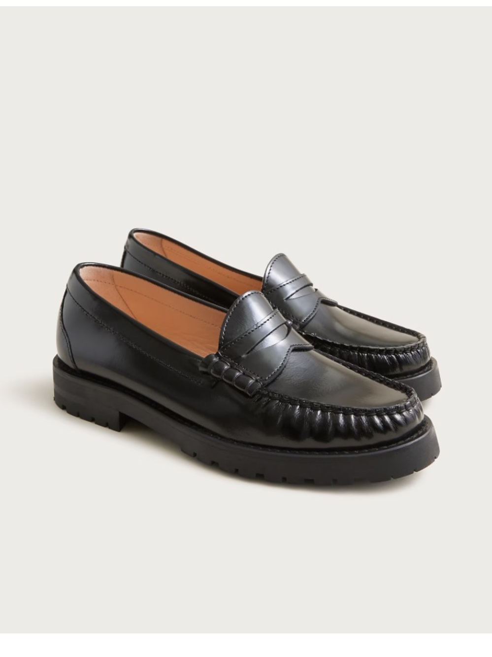 J crew New Winona lug-sole penny loafers in Italian spazzolato leather